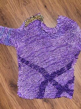 Vintage Cache Y2K Purple Popcorn • Bubble • Crinkle Stretch Top